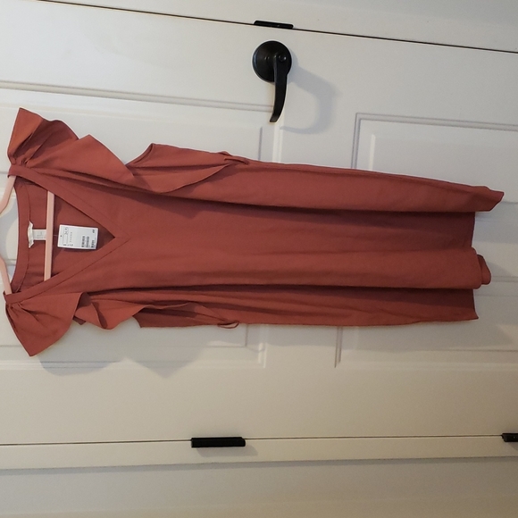 🌸H&M Women's Waist Tie Dress Sz 14 V-Neck Pullover Polyester Blend NWT🌸 - Picture 2 of 10